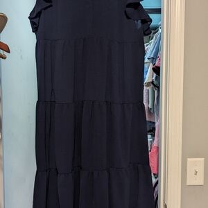 Elegant Navy Tiered Dress